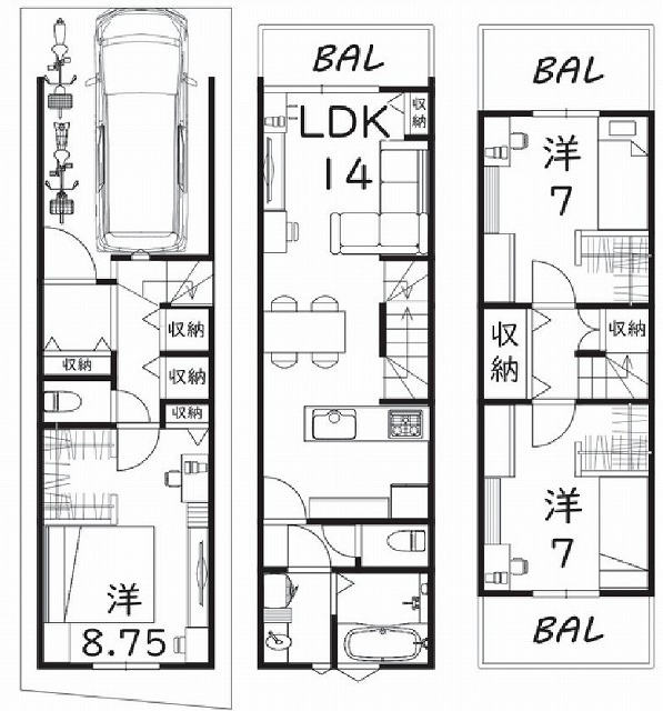 市バス停 梅津石灘町 徒歩3分
構造:木造
土地面積:50.71平米 ( 15.33坪 ) 建物面積:85.86平米 ( 25.97坪 )