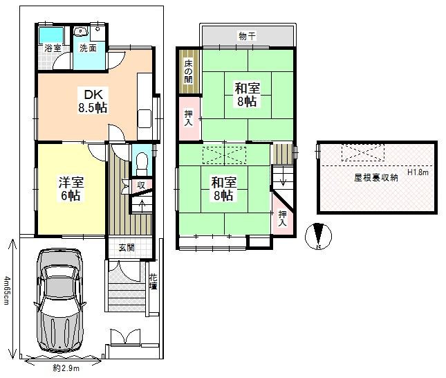 �i�q�@���㗒�R�w�@�k��7���@
�\���F�ؑ�
�y�n�ʐ�:74.55���� ( 22.55�� )�@�����ʐ�:68.85���� ( 20.82�� )�@