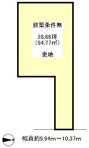 JR 花園駅 徒歩11分
土地面積:94.77平米 ( 28.66坪 )