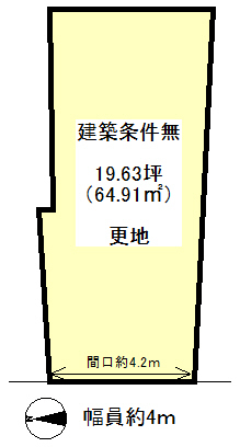 JR 太秦駅 徒歩8分
土地面積:64.91平米 ( 19.63坪 )
