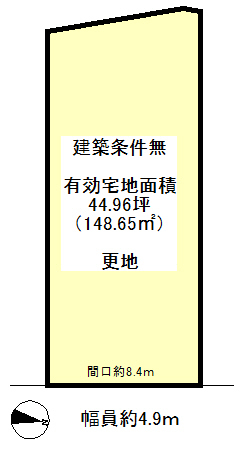JR 花園駅 徒歩19分
土地面積:148.65平米 ( 44.96坪 )