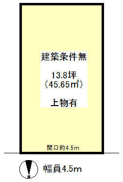 JR 太秦駅 徒歩7分
土地面積:45.65平米 ( 13.8坪 )