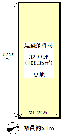 地下鉄 太秦天神川駅 徒歩20分
土地面積:108.35平米 ( 32.77坪 )