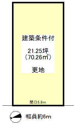 JR 太秦駅 徒歩12分
土地面積:70.26平米 ( 21.25坪 )