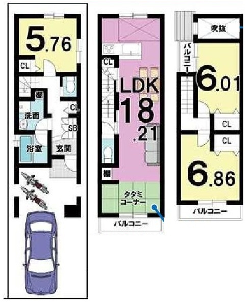 JR 花園駅 徒歩11分
構造:木造
土地面積:61.44平米 ( 18.58坪 ) 建物面積:94.01平米 ( 28.43坪 )